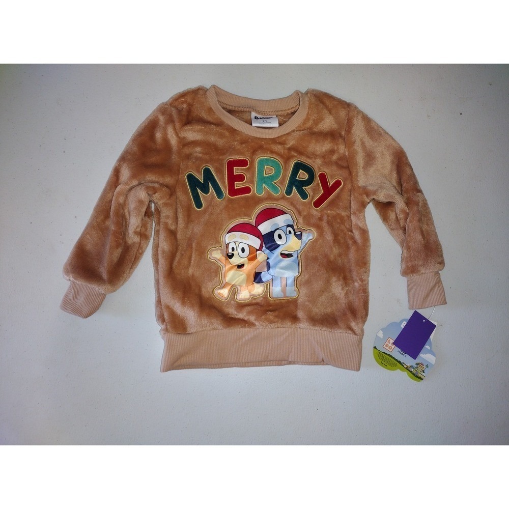 Bluey Merry Christmas Toddler Sweatshirt Size 2T Holiday Sweater